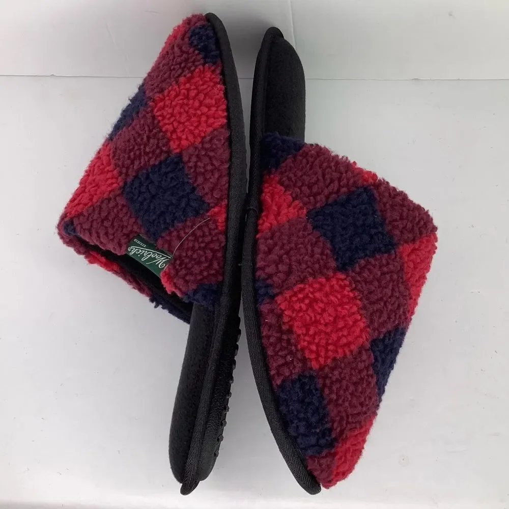 New Woolrich Mountain Ridge Scuff Red,Black Fuzzy Men Slippers Various Sz 10,11